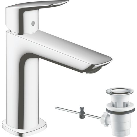 Hansgrohe Logis - Grifo de lavabo Fine 110, con desagüe, EcoSmart, cromo 71251000 (1/5)