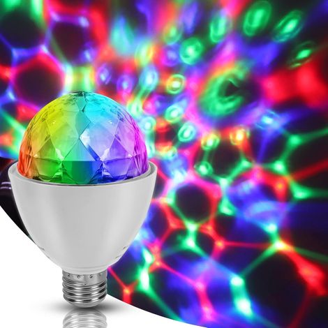 LED Party Light, E27 3W LED RVB Disco Ball, 360 ° tournant Disco Lumière pour l'anniversaire, mariage, Noël, Halloween (1/5)