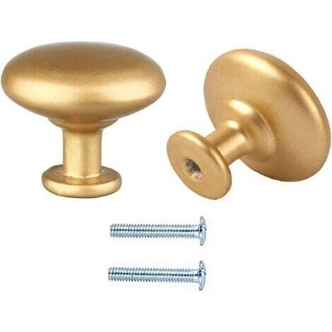 2pcs Poignee de Meuble Cuisine Doree Bouton de Meuble Rond Poignee de Meuble Cuisine Or Mat Bouton de Porte Cuisine 30mm Bouton de Tiroir Vintage pour Meuble Tiroir Armoire Cuisine Placard, avec Vis (1/4)
