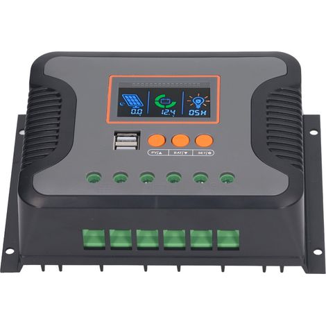 80-A-PWM-Solarladeregler, 12 V/24 V/36 V/48 V, LCD-Display, zwei USB-Anschlüsse für Akkus (1/5)