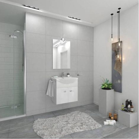 MOBILE BAGNO EMMA 58 SOSP C/SPECCHIO BIANCO