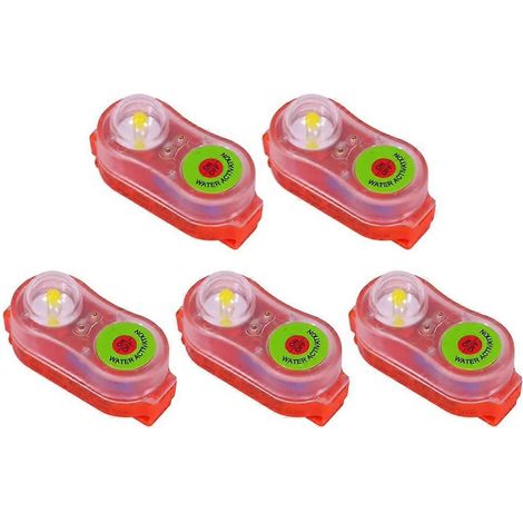 Lot de 5 lampes de sauvetage pour gilets de sauvetage, signal lumineux d'urgence, localisateur, lampe de signalisation portable, économe en énergie et étanche. (1/5)
