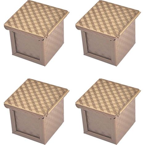 4 moldes cuadrados para pan con tapa, antiadherentes, para tostar y servir agua. (1/4)