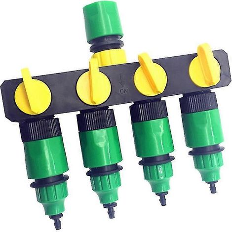 Raccord en Y pour robinet d'arrosage goutte à goutte à 4 voies, compatible avec tuyau de 1/2 pouce.