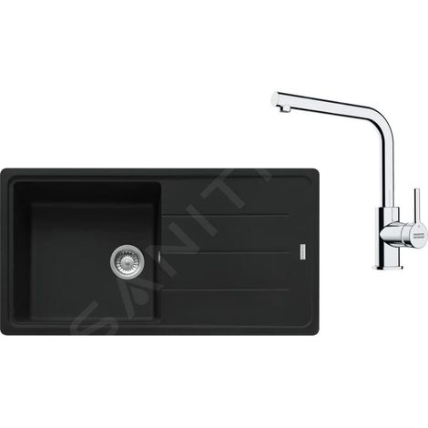 Franke Colonnes - Set de cuisine G264MČ, évier en fragranit BFG 611 + robinet FS 3230.031, noir mat / chrome 114.0700.740 (1/4)