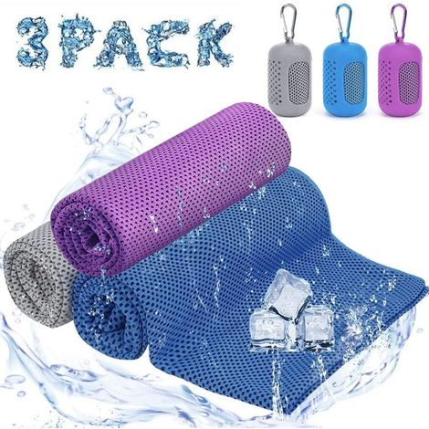 Ensemble de serviettes rafraîchissantes, serviettes rafraîchissantes, serviettes rafraîchissantes pour le sport, refroidissement instantané, serviettes glacées, adaptées au fitness, au sport, aux voya