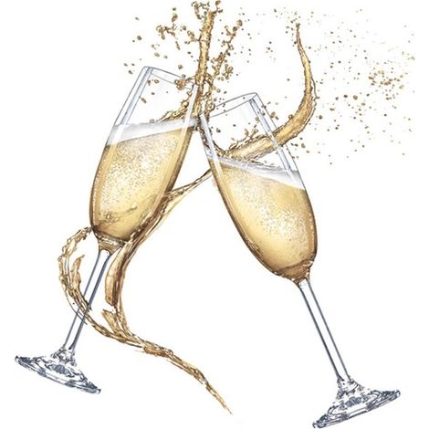 Serviettes de table VERRES À CHAMPAGNE Mariage 33x33cm 20 pièces.