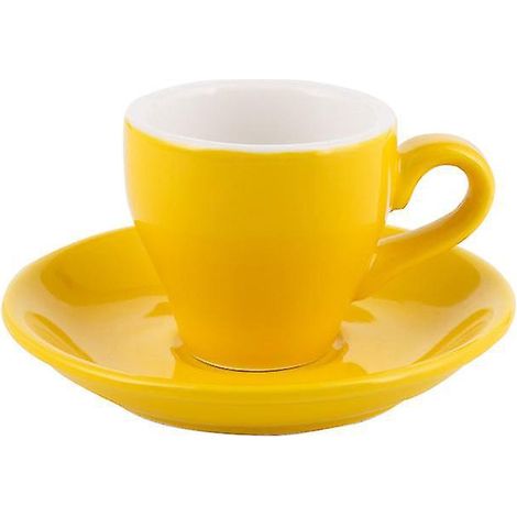 Macaron Espresso Italienischer Schwarzer Kaffee Gelbe Tasse (1/5)