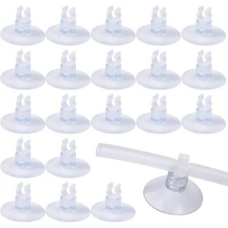 Ventouses transparentes pour Aquarium, 20 pièces, ventouses d'aquarium de 5mm avec pinces de support de Tube (1/5)