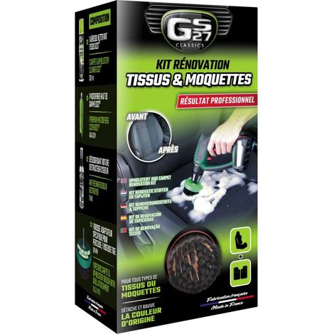 Kit rénovation tissus et moquettes CL162030 – Nettoyant 300 ml – Spray désodorisant 75 ml – Adaptateur poils souples inclus – Gs27 (1/6)