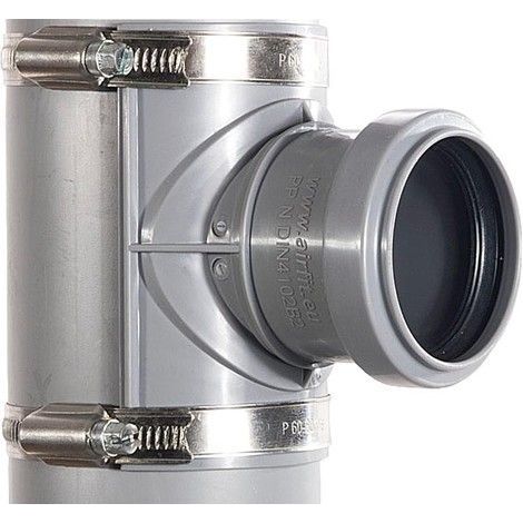 Raccord de selle DN 160x50 – Résistance au feu conforme DIN 4102-B2 – Inclus 2 colliers de fixation – Pour chantiers humides – Airfit