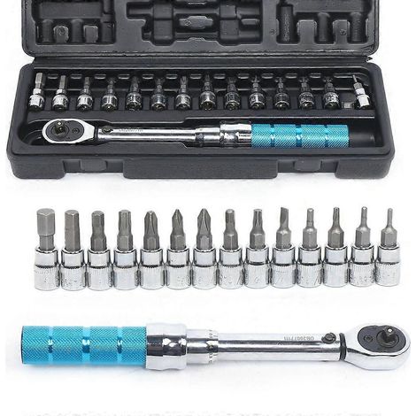 15 clés dynamométriques, outils de clé dynamométrique pour vélo, clé dynamométrique manuelle à cliquet 1/4 pouce 2-14 Nm (1/5)