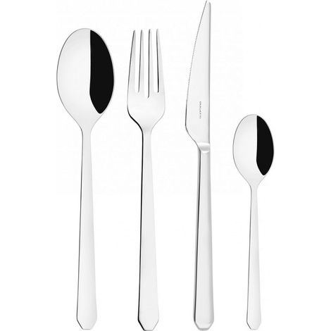 Set posate 24 pezzi in scatola Gallery Ottagonale Acciaio Lucido Bugatti (1/2)