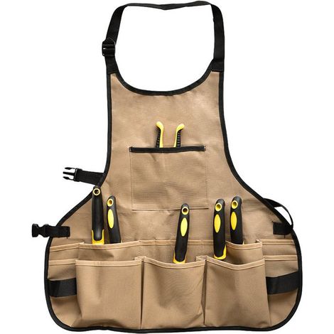 Tablier de Jardinage Kaki Réglable en Tissu Oxford Avec Poches - Multifonction Imperméable Pour Jardinier, Femmes, Hommes, Adultes (1/5)