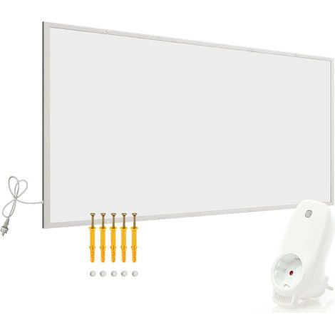 Wiltec Infrarotheizung 1050 Watt inkl. WLAN-Thermostat, energieeffizienter Heizkörper mit WLAN Steuerung, Wandmontage Elektroheizung, Heizpaneel IR-Heizung