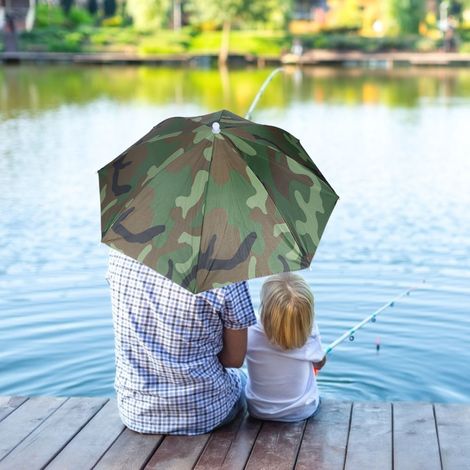 Chapeau Parapluie Pliable pour Randonnée et Pêche, Protection Solaire pour Activités Extérieures (1/5)