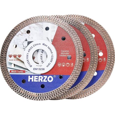 3er-Set Diamanttrennscheiben für Winkelschleifer – zum Schneiden von Feinsteinzeugfliesen – für Nass- und Trockenanwendung – 125 x 22,23 mm (1/5)