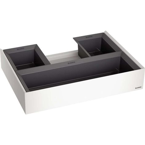 Blanco – Tiroir supérieur coulissant pour meuble 60 cm – 2 seaux 2,5 l et 1 seau 7 l – Montage rapide et facile – 526212 (1/2)