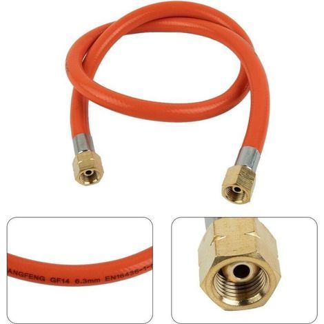 80 cm 1/4-19-LH dent gauche norme européenne gaz de houille gaz liquéfié basse pression PVC caoutchouc connexion tuyau de four
