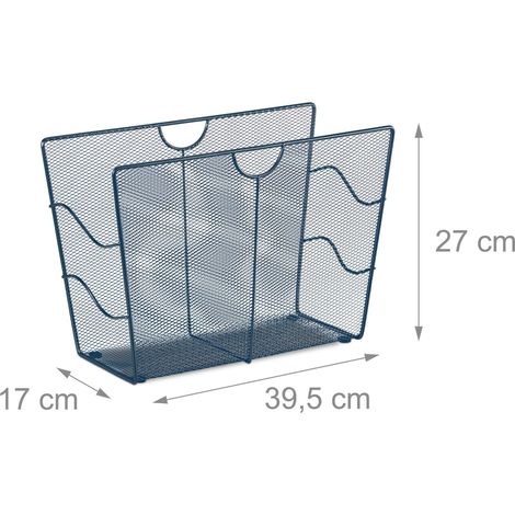 Portadocumenti design rete aperto contenitore compatto 30 x 30 x 30 cm in metallo antracite 130013569
