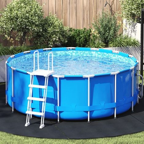 Tapis rond pour piscine – Diamètre 306 cm – Matériau non tissé – Couleur noire – Antidérapant et résistant aux intempéries (1/5)