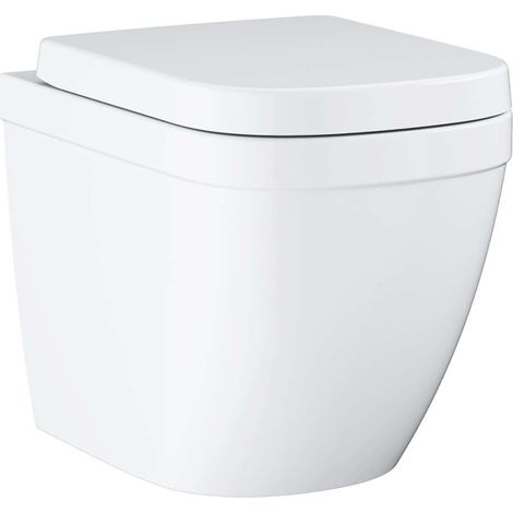 Grohe Euro Ceramic - Stand-WC mit WC-Sitz SoftClose, Rimless, Triple Vortex, Alpinweiß 39839000 (1/3)