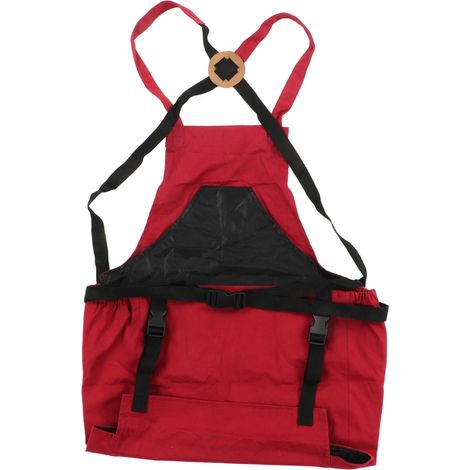 Tablier de récolte de fruits et légumes, sac de cueillette extérieur, tablier de jardin pour plantes et fleurs, rouge (1/5)