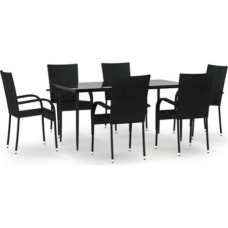 Maison Exclusive - Juego de comedor de jardín 7 piezas ratán sint (1/5)