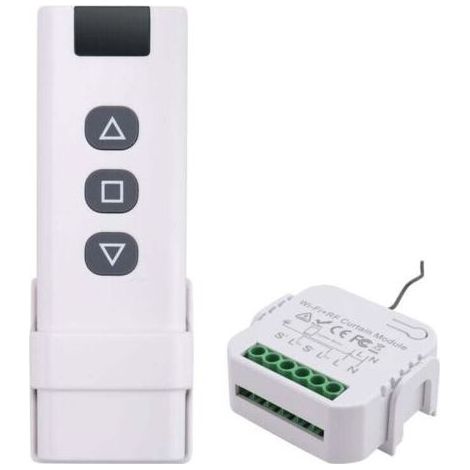 Interrupteur de Rideau Aveugle Tuya Smart Life WiFi 433Mhz avec TéLéCommande pour Commande Volet Roulant éLectrique, 1RC 1RE (1/4)