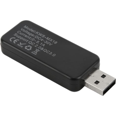 Détection de l'alimentation USB, lecture directe, affichage facile, fonction de stockage hors tension, analyseur de puissance noir (1/5)