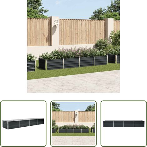 Hochbeet -  Garten-Hochbeet Anthrazit 320 x 80 x 45 cm Verzinkter Stahl (1/5)