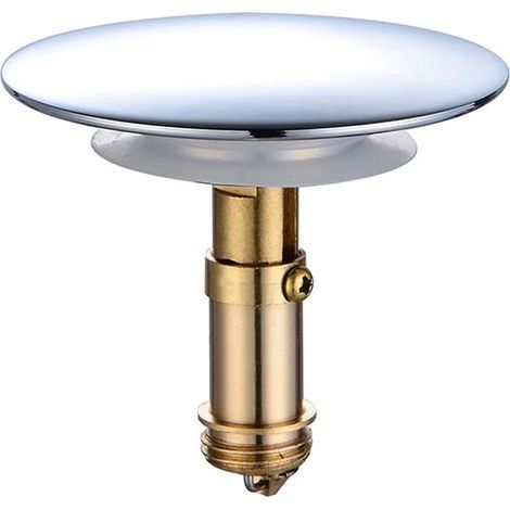 Bonde Clic-Clac Pop-Up 69 Mm Pour Lavabo De Salle De Bain, Lavabo De Cuisine, Lavabo De Salle De Bain, Bouchon En Laiton Massif Plaqué Chrome (1/5)
