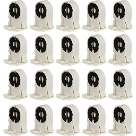 Support De Lampe T8 G13 Douille Pour Tube Fluorescente 20 Pièces Résistant À La Chaleur Pour Remplacer Un Support De Lampe Cassé Pour Maison Bureau Et Chambre À Coucher (1/5)