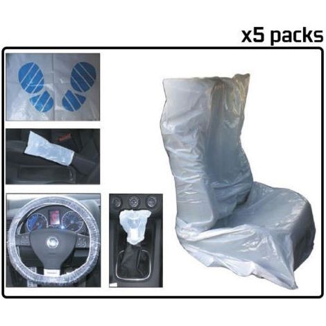 JBM 50916 CUBIERTAS Y FUNDAS DE INTERIORES DE COCHE DESECHABLES EN BOLSAS INDIVIDUALES, 5 unidades