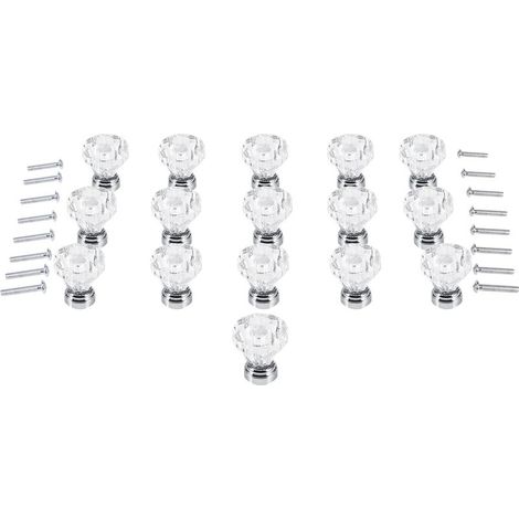 poignée-Poignets Acrylic Diamant 25mm 16PCS pour Meuble Commode Armoire Tiroir (1/4)