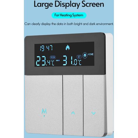 Programmable smart digital thermostat, room temperature controller with display screen, for home, school, office, hotel (1/5)