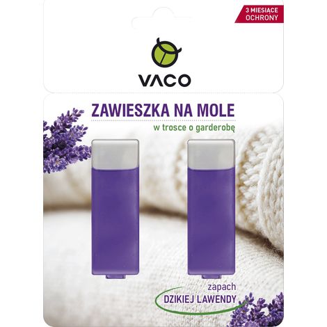 VACO Mottenaufhänger - Duftrichtung Wilder Lavendel 1 Packung - 2 Stück.