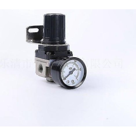 Einstellbarer Luftdruckregler mit Manometer, 1/4"-Ventil aus Aluminiumlegierung, G1/4"-Kompressor-kompatible Halterung (1/2)