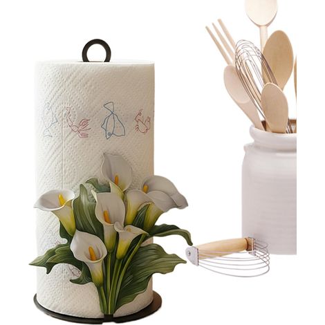 Papierrollenregal Küchenrollenhalter mit 2D Blumenmuster für