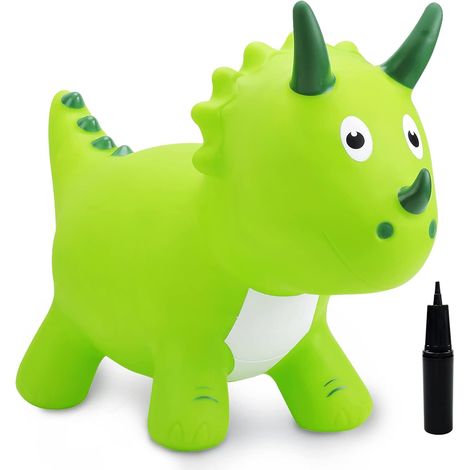 Cheval À Bascule Dinosaure - 1 Unité - PVC Souple - Jouet De Saut Gonflable - Extérieur Et Intérieur - Vert (1/5)