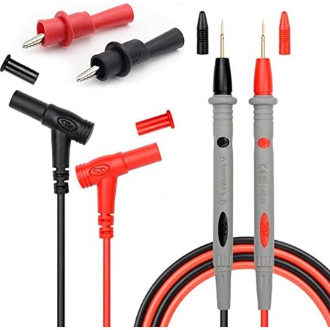 Kit de cordons de test pour multimètre avec fiches bananes et pinces crocodiles enfichables, sondes de précision Sharp, sondes de test électriques numériques 1000 V 20 A (1/5)