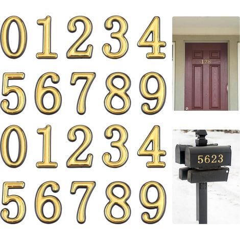 20pcs 5,2cm Numéros de Boîte aux Lettres pour l'Extérieur, 0-9 Numéros (1/5)