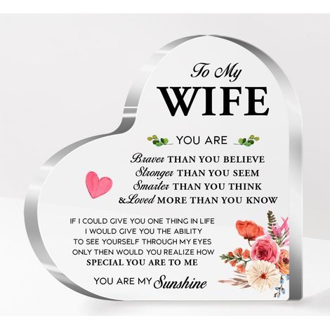 Plaque cœur acrylique, objet décoratif pour papa maman sœur ou proches(15 cm) (1/4)