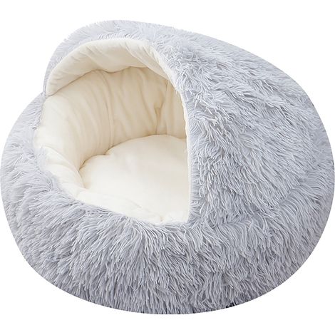 Nid Pour Animaux - Lit Ronde Chauffante En Peluche Longue - Antidérapant Pour Chiens Et Chats Petits À Moyens - Diamètre 40 cm - 1 Pièce (1/5)