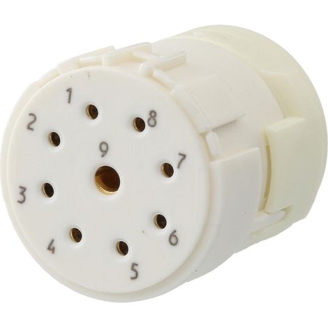 HUMMEL M23 Signal Löt-Kontakteinsatz Buchse Lötanschluss, Polzahl 9-polig, 1+8 200V Steuerkontakt 200V, 20A/8A, Farbe weiß - 1 Stück (1/3)