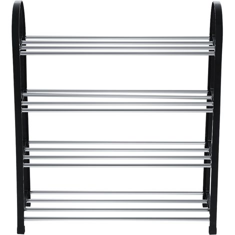 Étagère à chaussures simple à plusieurs niveaux, noire, à tête ronde, taille moyenne (1/5)