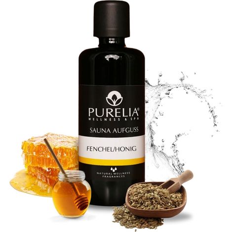 PURELIA Saunaaufguss Fenchel-Honig 100 ml natürlicher Sauna-aufguss - reine ätherische Öle (1/5)