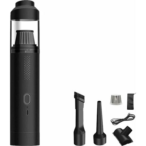 Aspirateur de voiture sans fil, mini aspirateur portable 4 en 1, haute puissance 19 000 Pa, aspirateur portatif sans fil noir (1/4)