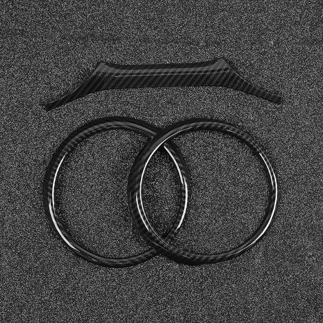 Set de 3 Anneaux Décoratifs Fibre de Carbone pour Tableau de Bord, Garnitures de Finition Accessoires Compatibles Jeep Wrangler JL 2018 et Plus (1/5)