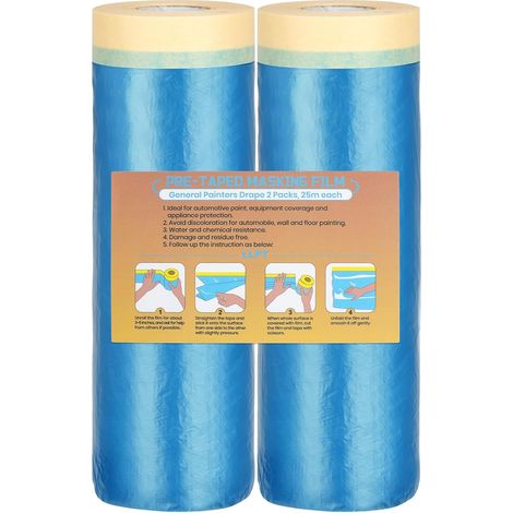 Bâche de Protection Peinture 2 Rouleaux 150cm x 25m (1/5)